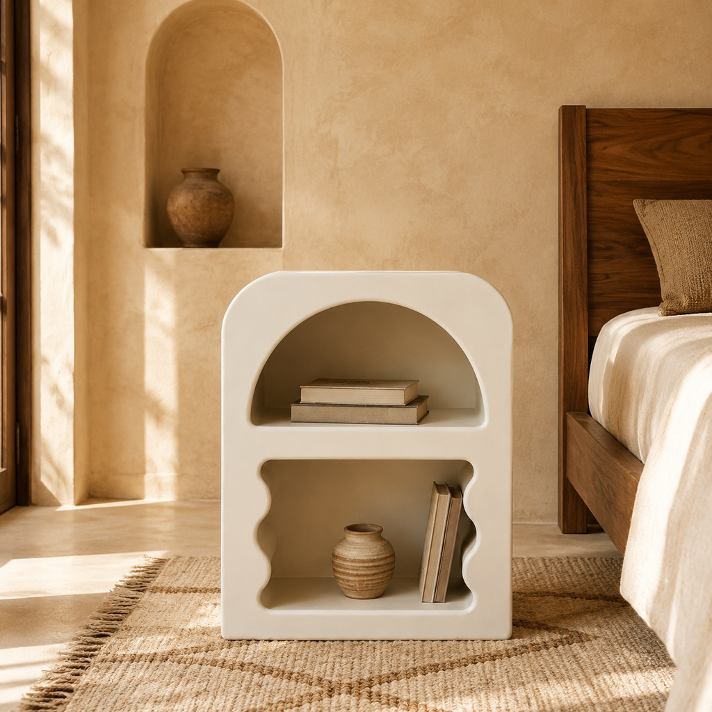 Table de Chevet ONDA – Design Sculptural et Couleur Personnalisable