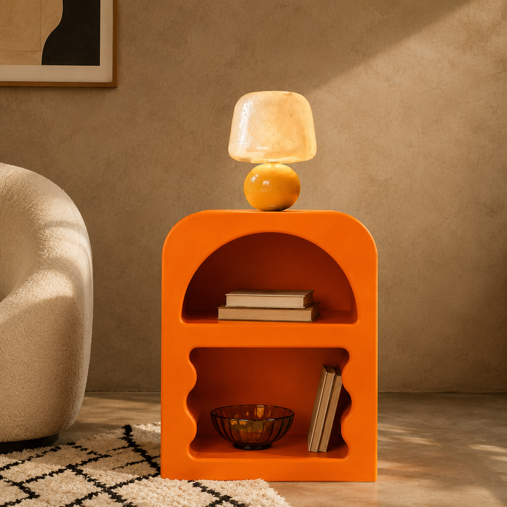 Table de Chevet ONDA – Design Sculptural et Couleur Personnalisable