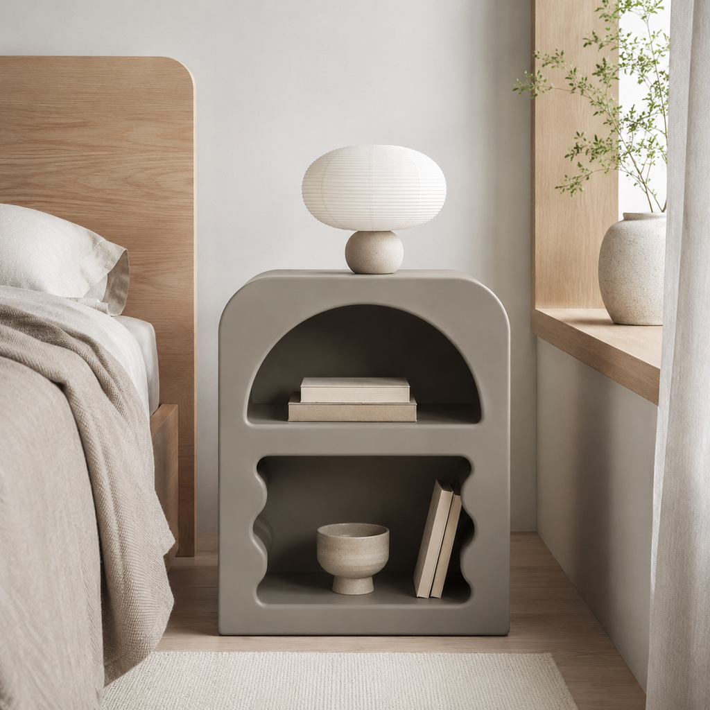 Table de Chevet ONDA – Design Sculptural et Couleur Personnalisable