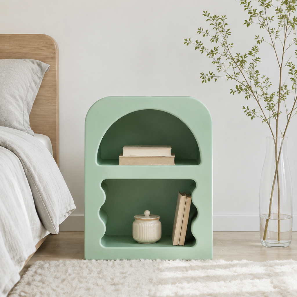 Table de Chevet ONDA – Design Sculptural et Couleur Personnalisable