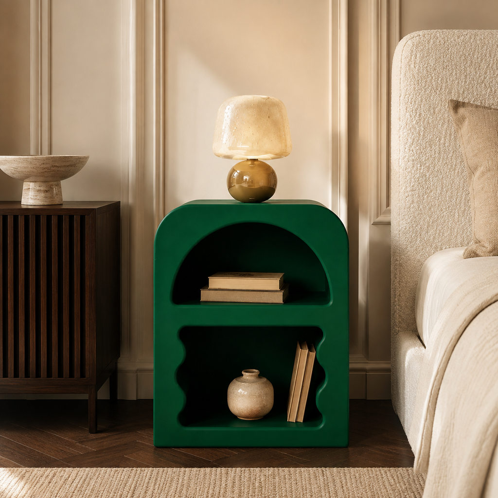 Table de Chevet ONDA – Design Sculptural et Couleur Personnalisable