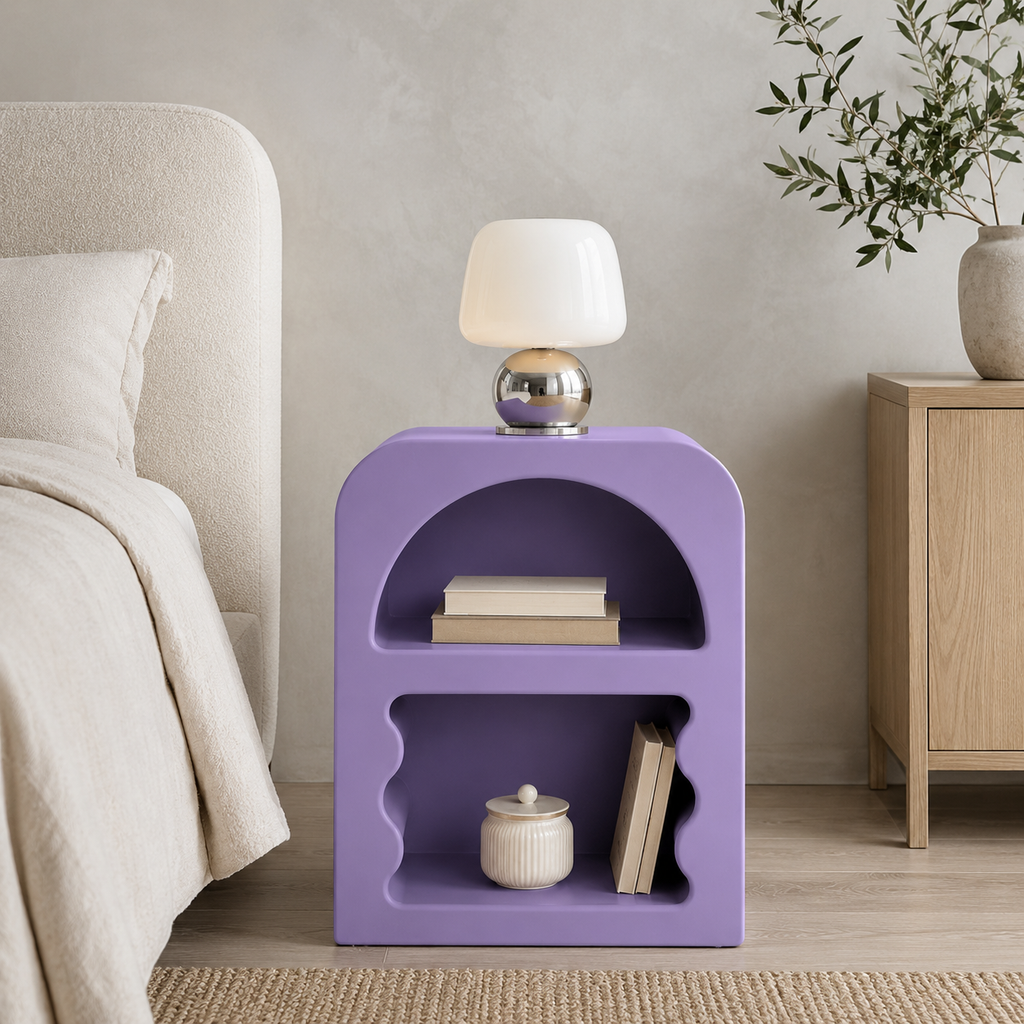 Table de Chevet ONDA – Design Sculptural et Couleur Personnalisable