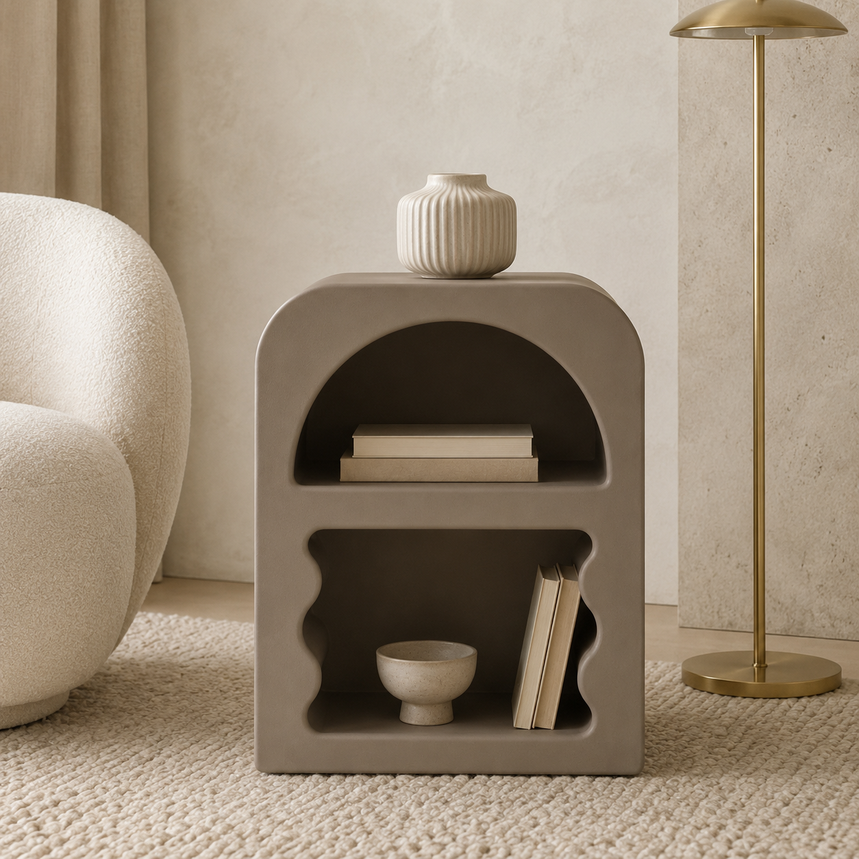 Table de Chevet ONDA – Design Sculptural et Couleur Personnalisable
