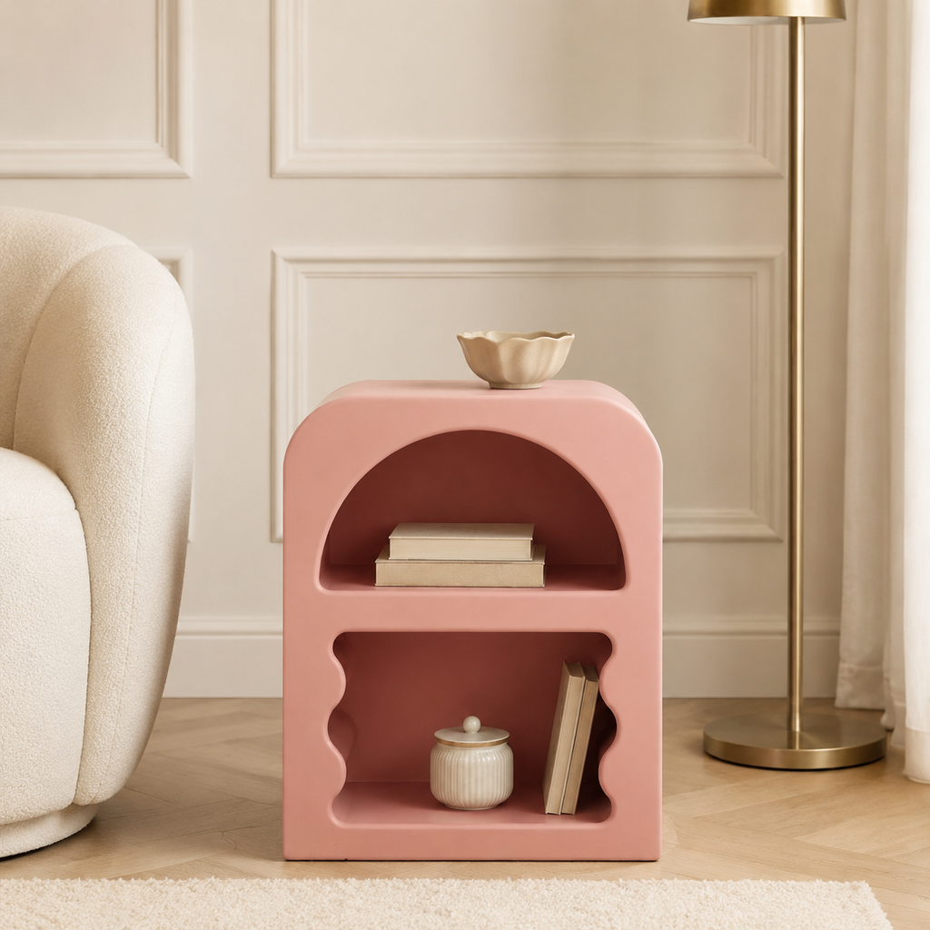 Table de Chevet ONDA – Design Sculptural et Couleur Personnalisable