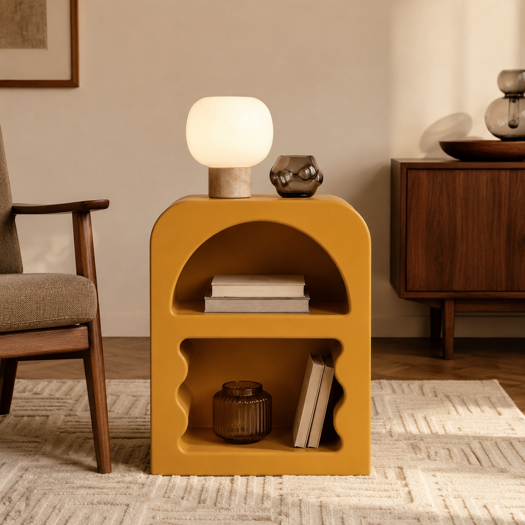 Table de Chevet ONDA – Design Sculptural et Couleur Personnalisable