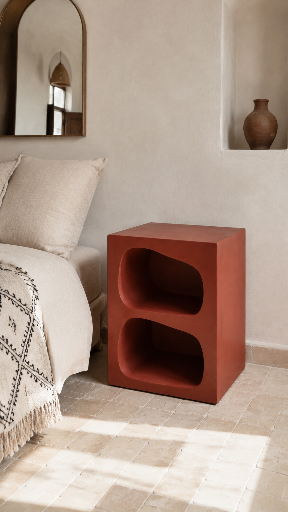 Table de chevet organique à double niche