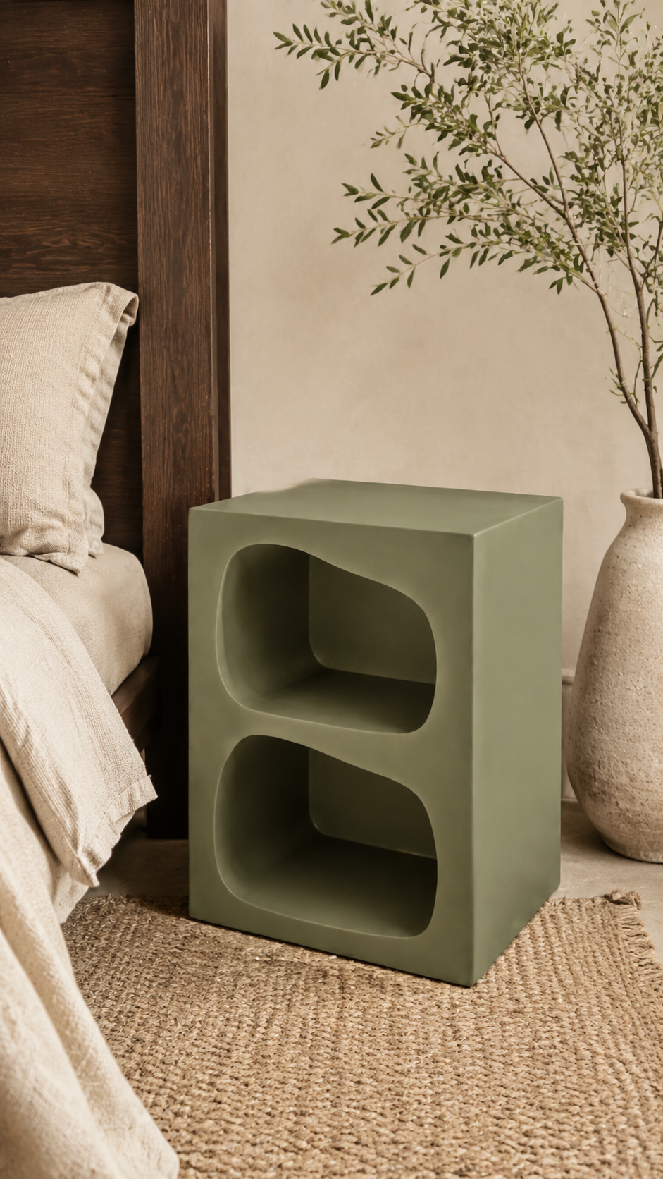 Table de chevet organique à double niche