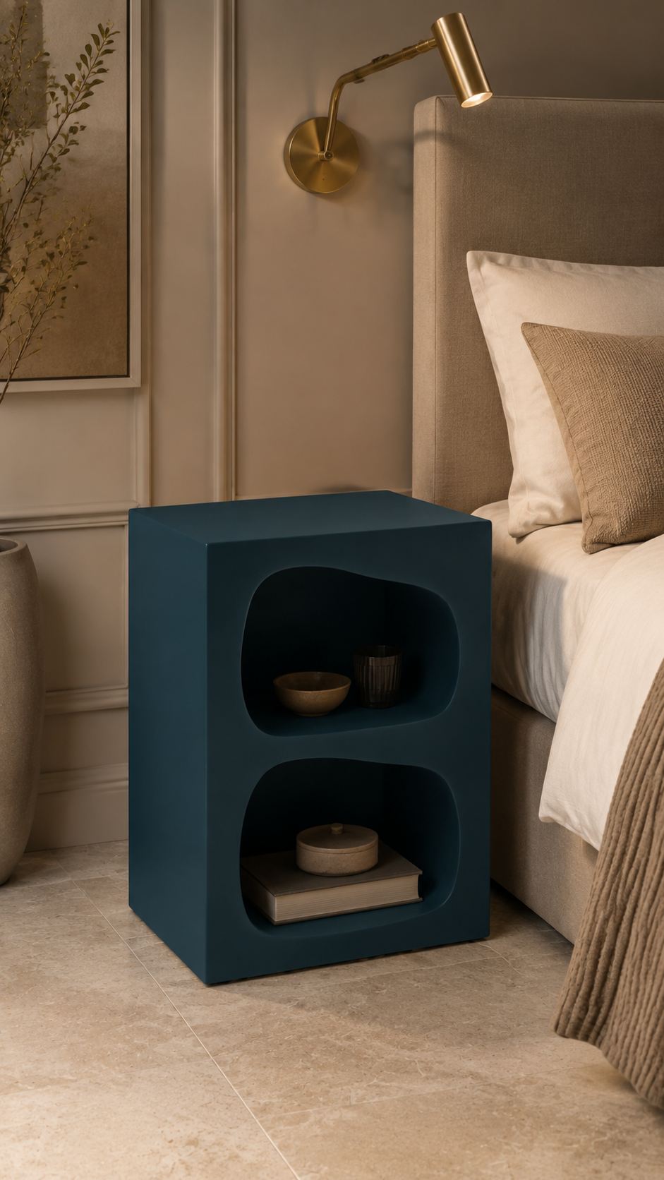 Table de chevet organique à double niche