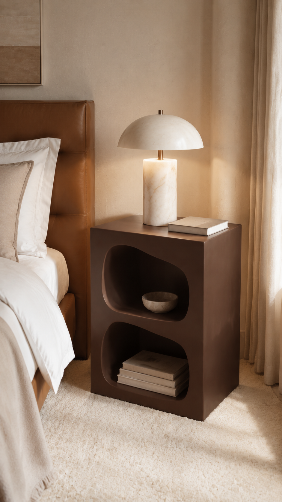 Table de chevet organique à double niche
