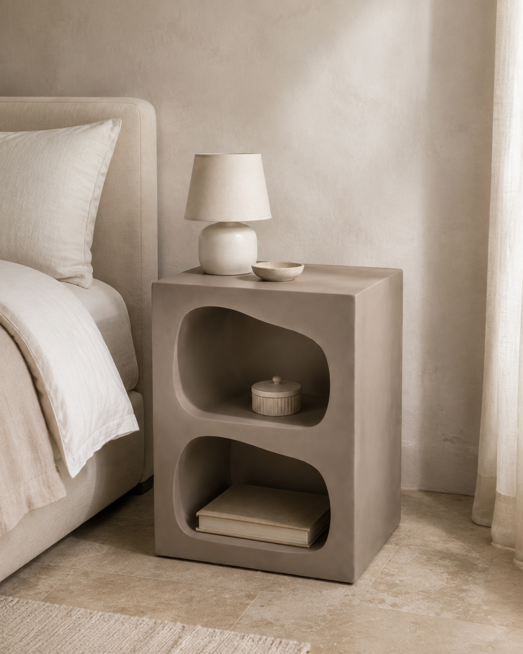 Table de chevet organique à double niche