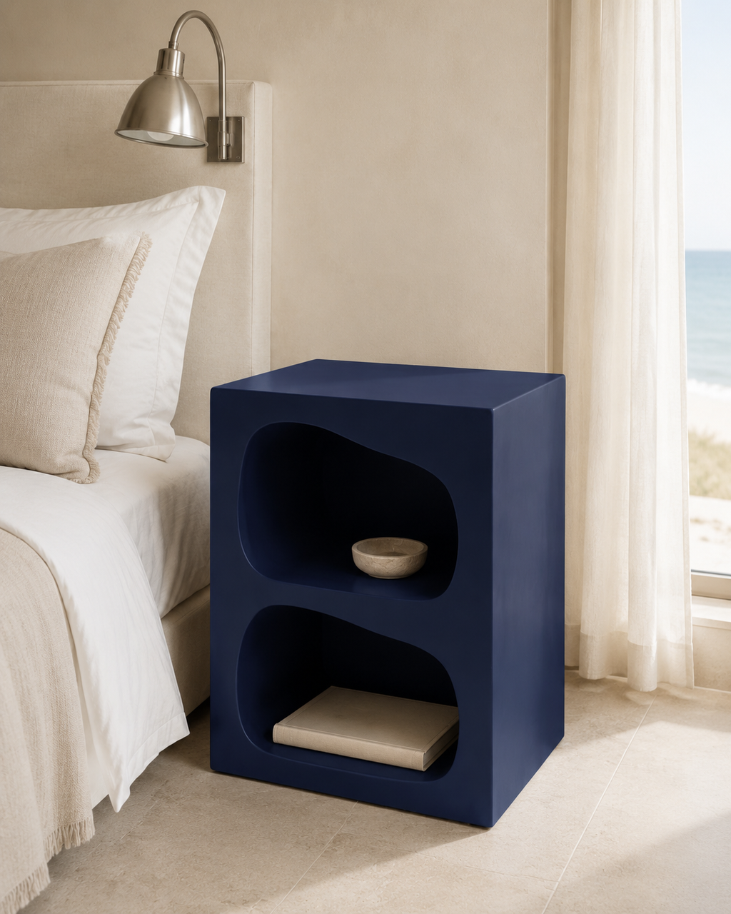 Table de chevet organique à double niche