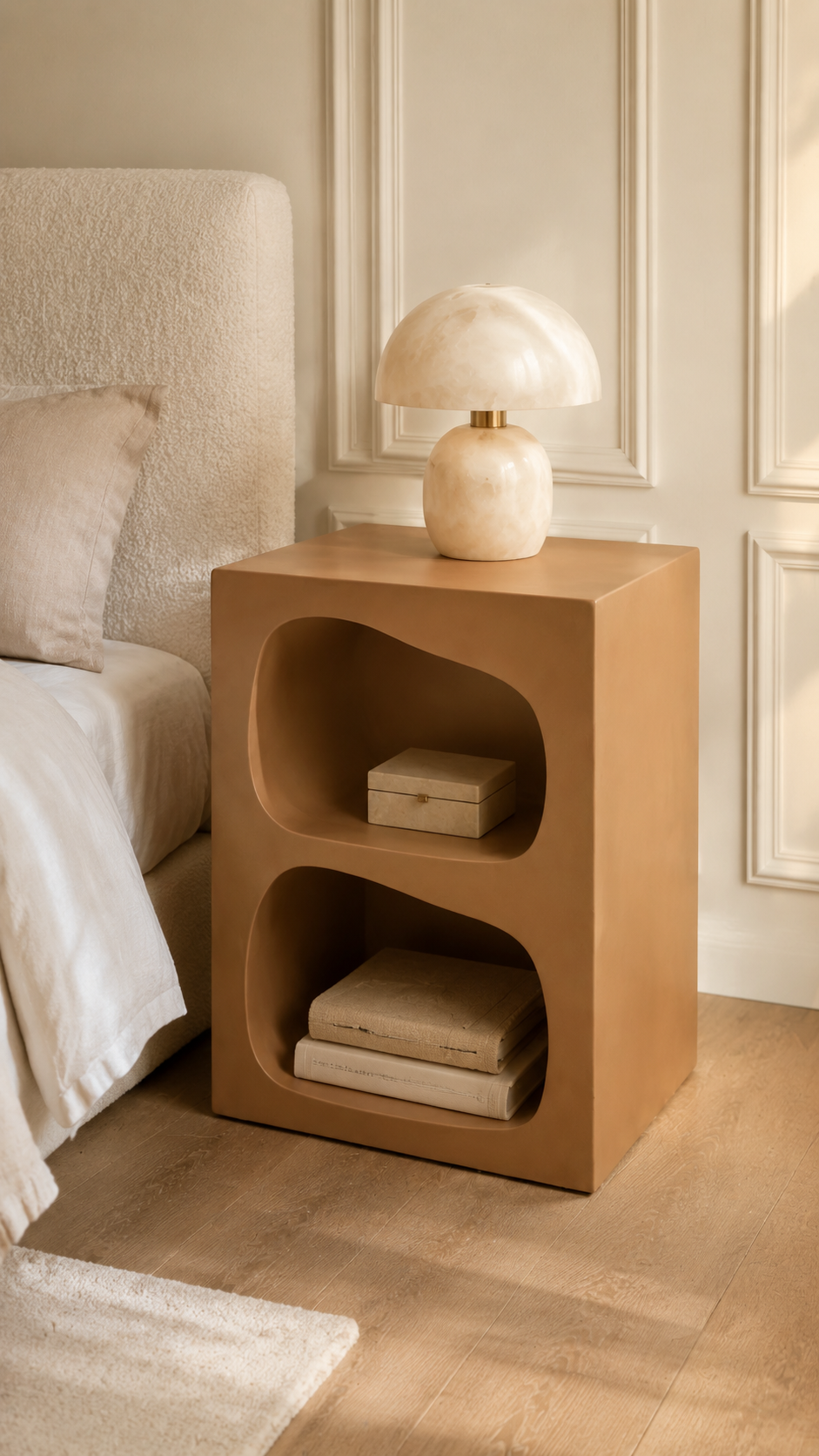 Table de chevet organique à double niche