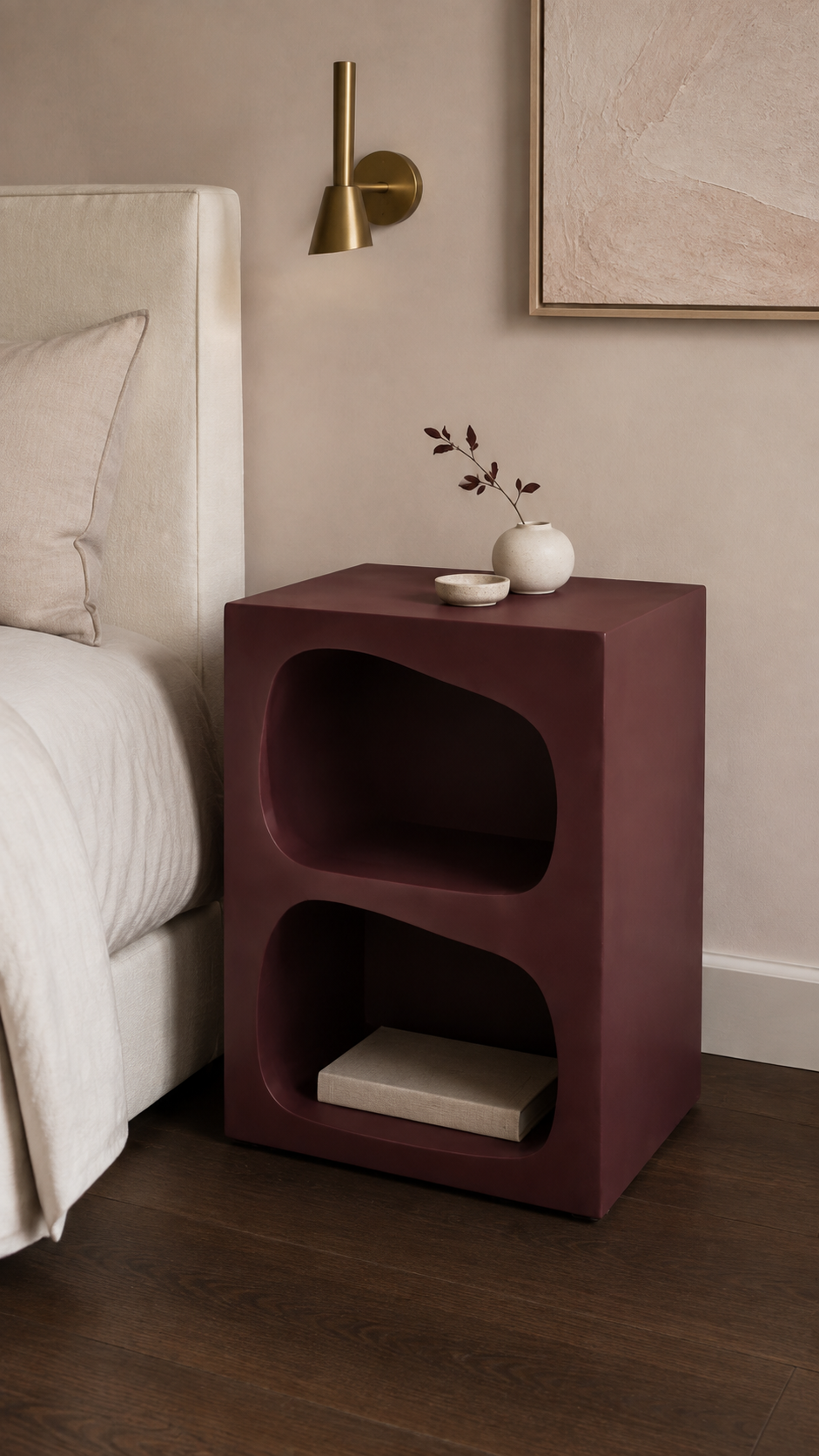 Table de chevet organique à double niche