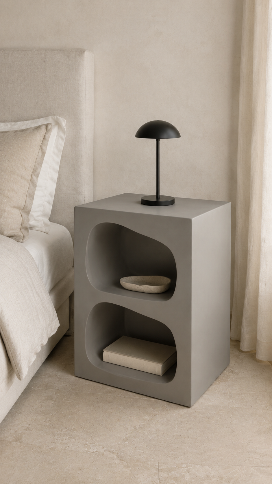 Table de chevet organique à double niche