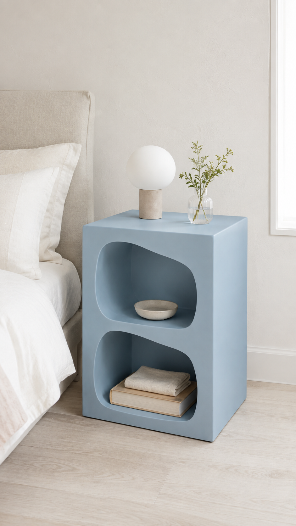 Table de chevet organique à double niche