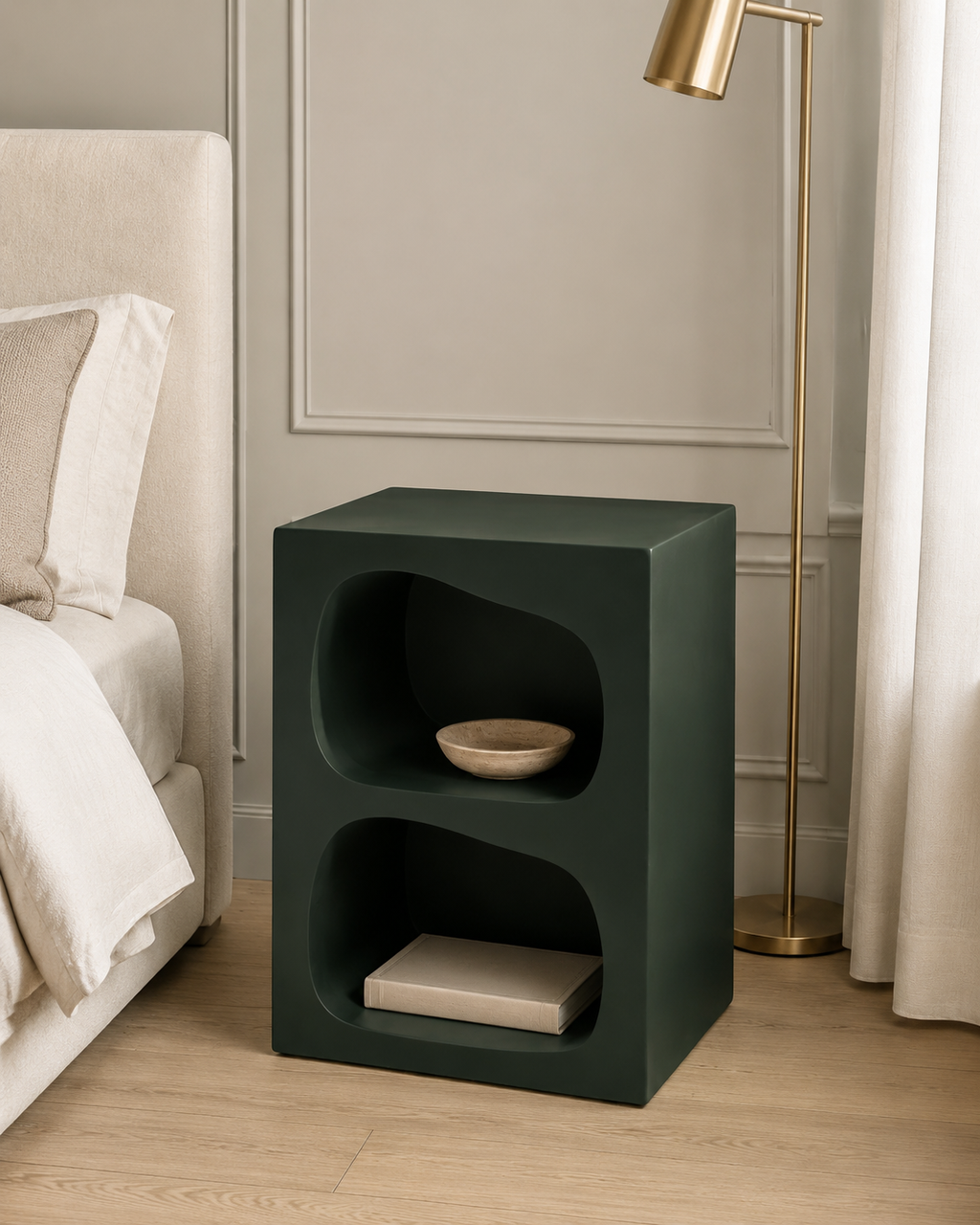 Table de chevet organique à double niche