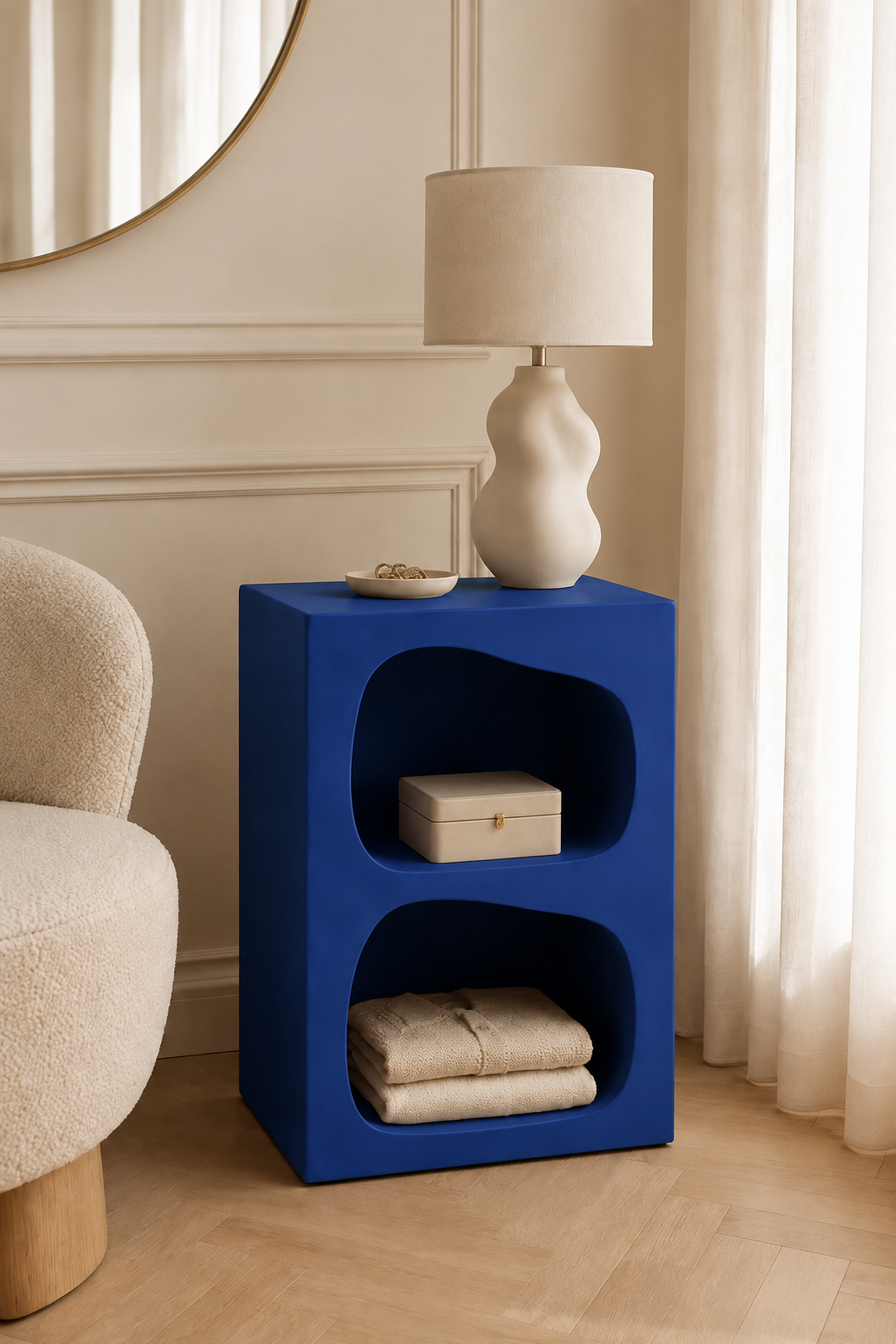 Table de chevet organique à double niche